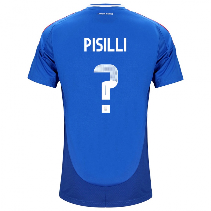 Uomo Maglia Italia Niccolò Pisilli #0 Blu Kit Gara Home 24-26 Maglietta