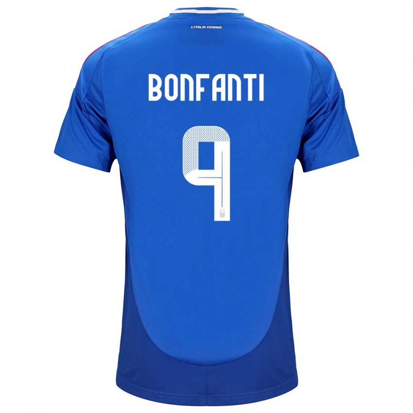 Uomo Maglia Italia Nicholas Bonfanti #9 Blu Kit Gara Home 24-26 Maglietta