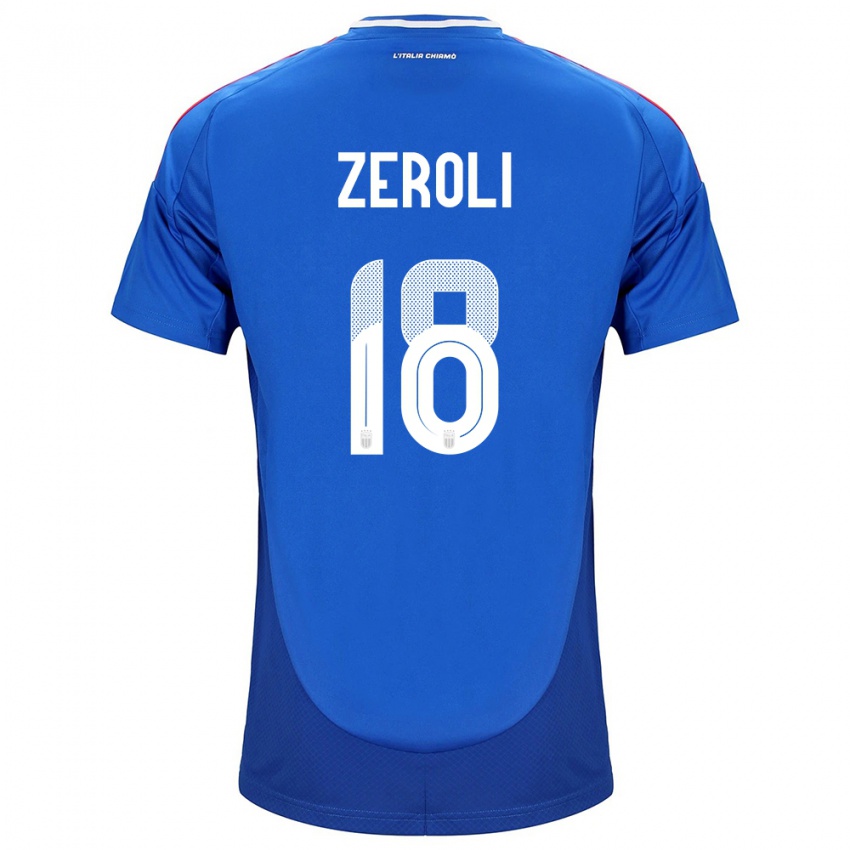 Uomo Maglia Italia Kevin Zeroli #18 Blu Kit Gara Home 24-26 Maglietta