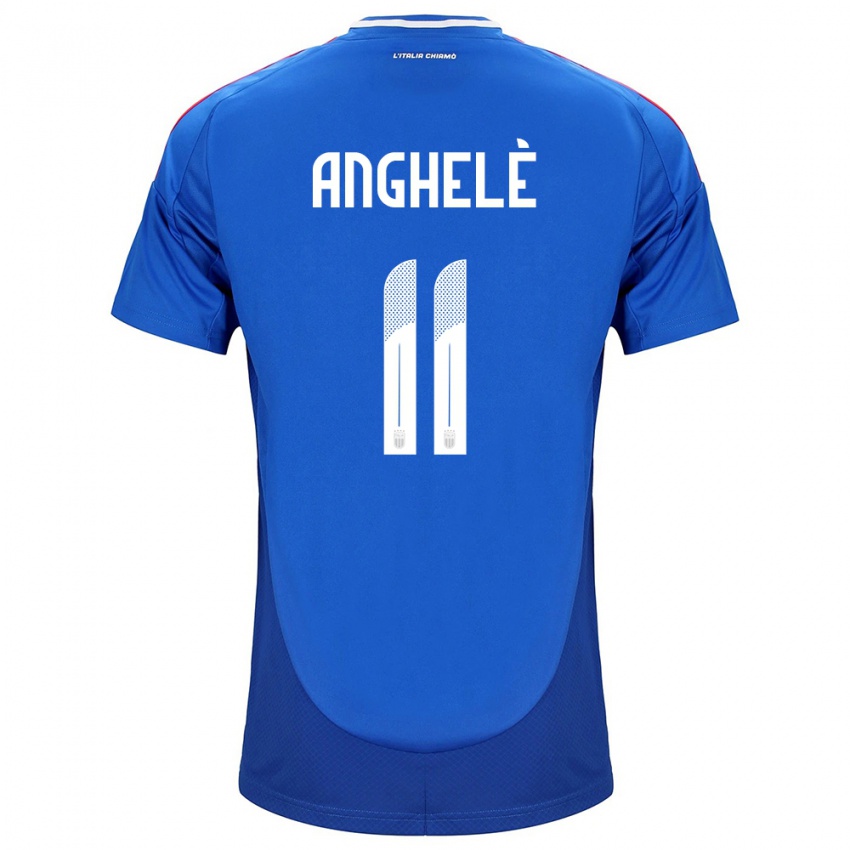 Uomo Maglia Italia Lorenzo Anghelè #11 Blu Kit Gara Home 24-26 Maglietta