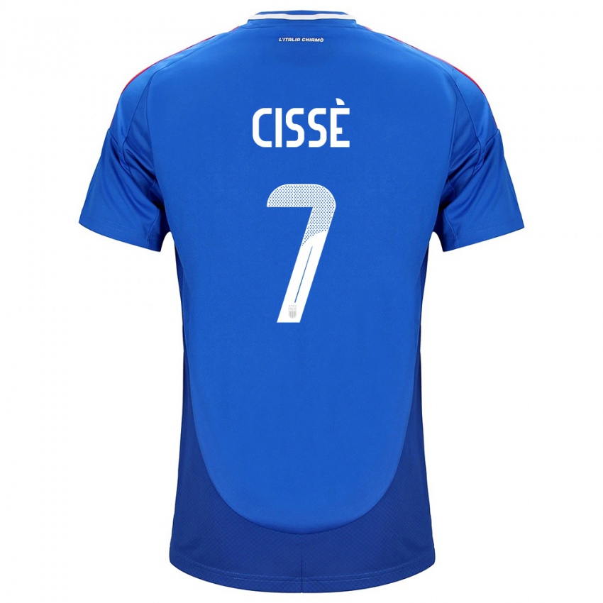 Uomo Maglia Italia Alphadjo Cissè #7 Blu Kit Gara Home 24-26 Maglietta