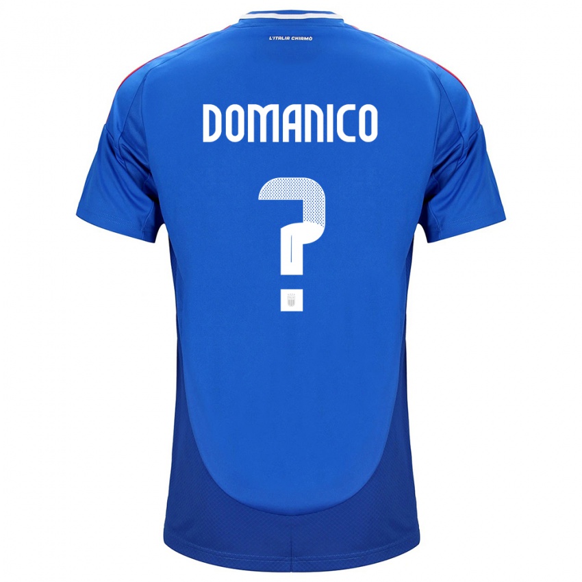 Uomo Maglia Italia Saverio Domanico #0 Blu Kit Gara Home 24-26 Maglietta