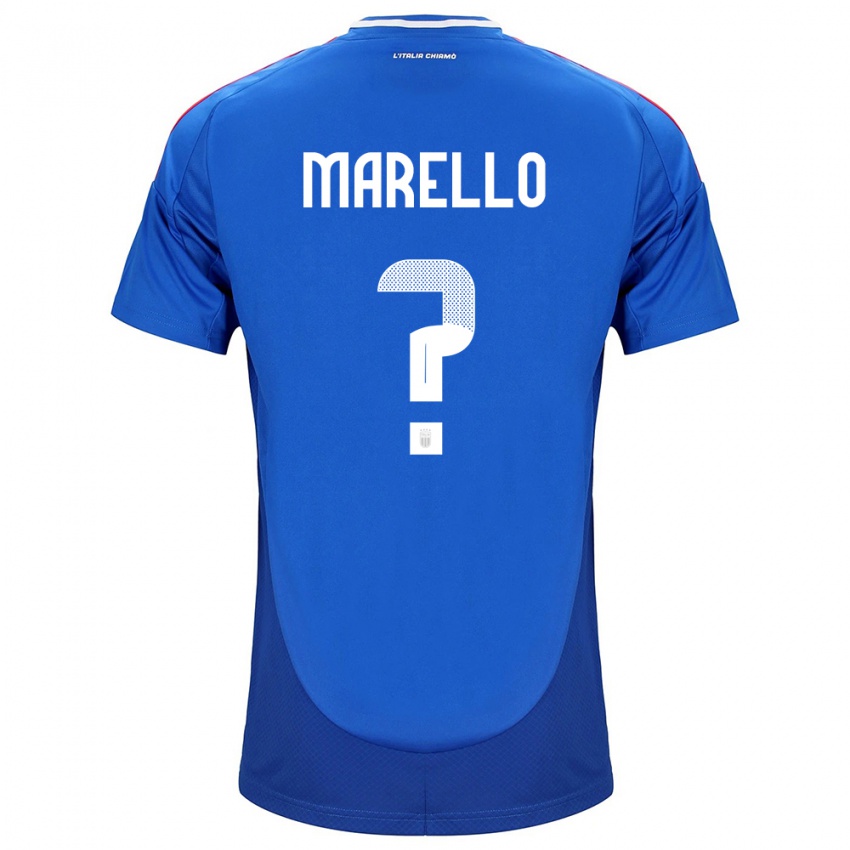 Uomo Maglia Italia Mattia Marello #0 Blu Kit Gara Home 24-26 Maglietta