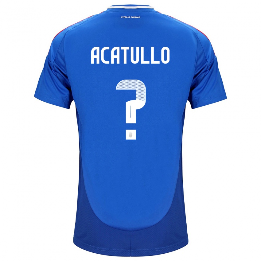 Uomo Maglia Italia Cristian Acatullo #0 Blu Kit Gara Home 24-26 Maglietta