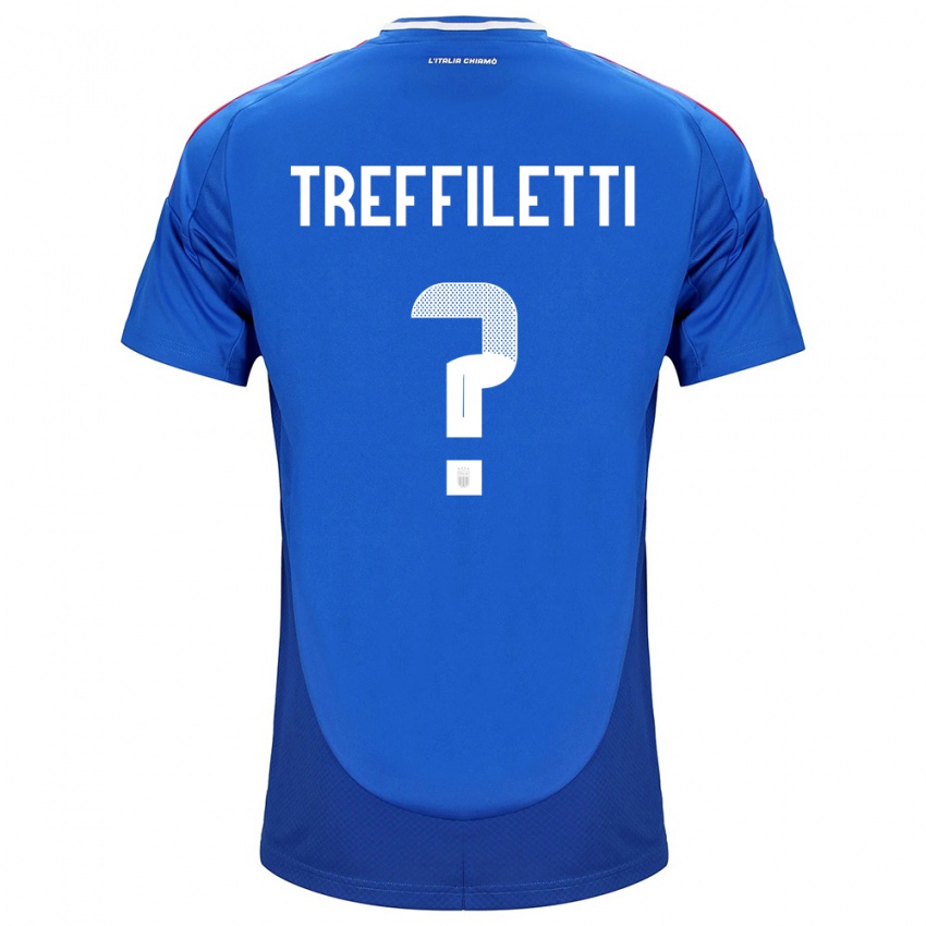 Uomo Maglia Italia Danilo Treffiletti #0 Blu Kit Gara Home 24-26 Maglietta