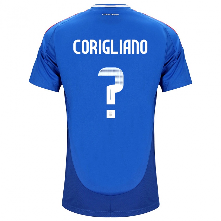 Uomo Maglia Italia Thomas Corigliano #0 Blu Kit Gara Home 24-26 Maglietta