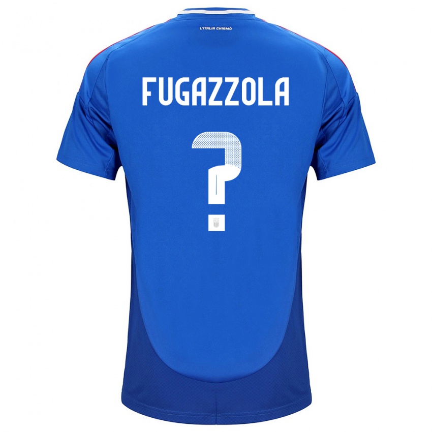 Uomo Maglia Italia Marcello Fugazzola #0 Blu Kit Gara Home 24-26 Maglietta