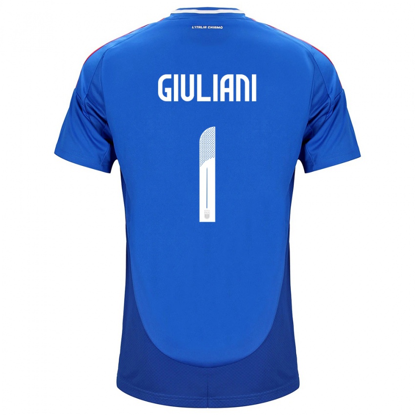 Uomo Maglia Italia Laura Giuliani #1 Blu Kit Gara Home 24-26 Maglietta