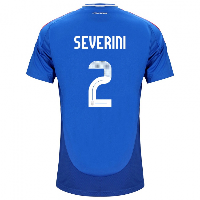 Uomo Maglia Italia Emma Severini #2 Blu Kit Gara Home 24-26 Maglietta