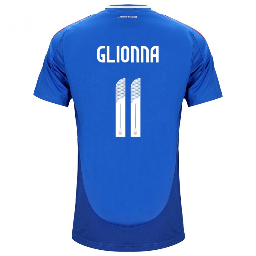 Uomo Maglia Italia Benedetta Glionna #11 Blu Kit Gara Home 24-26 Maglietta