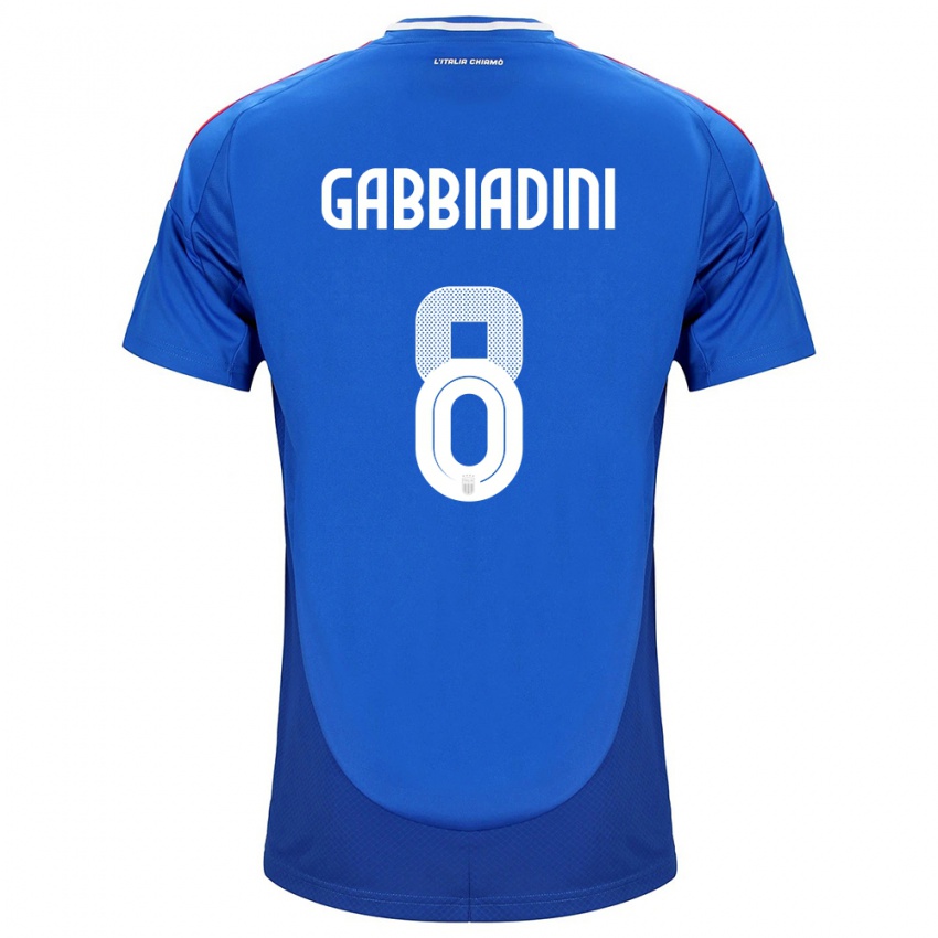 Uomo Maglia Italia Melania Gabbiadini #8 Blu Kit Gara Home 24-26 Maglietta