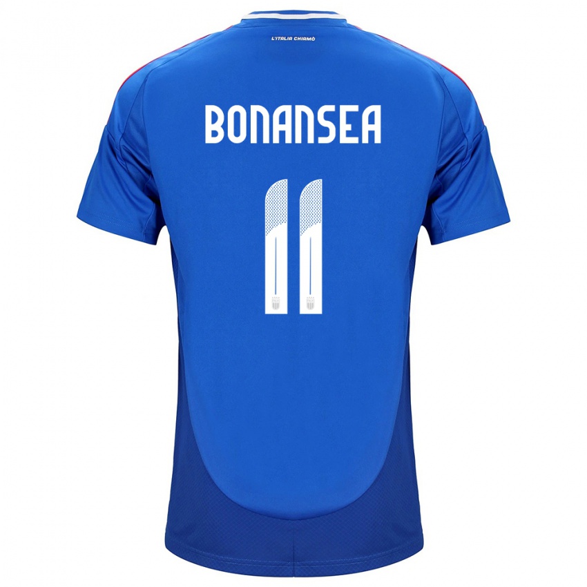 Uomo Maglia Italia Barbara Bonansea #11 Blu Kit Gara Home 24-26 Maglietta