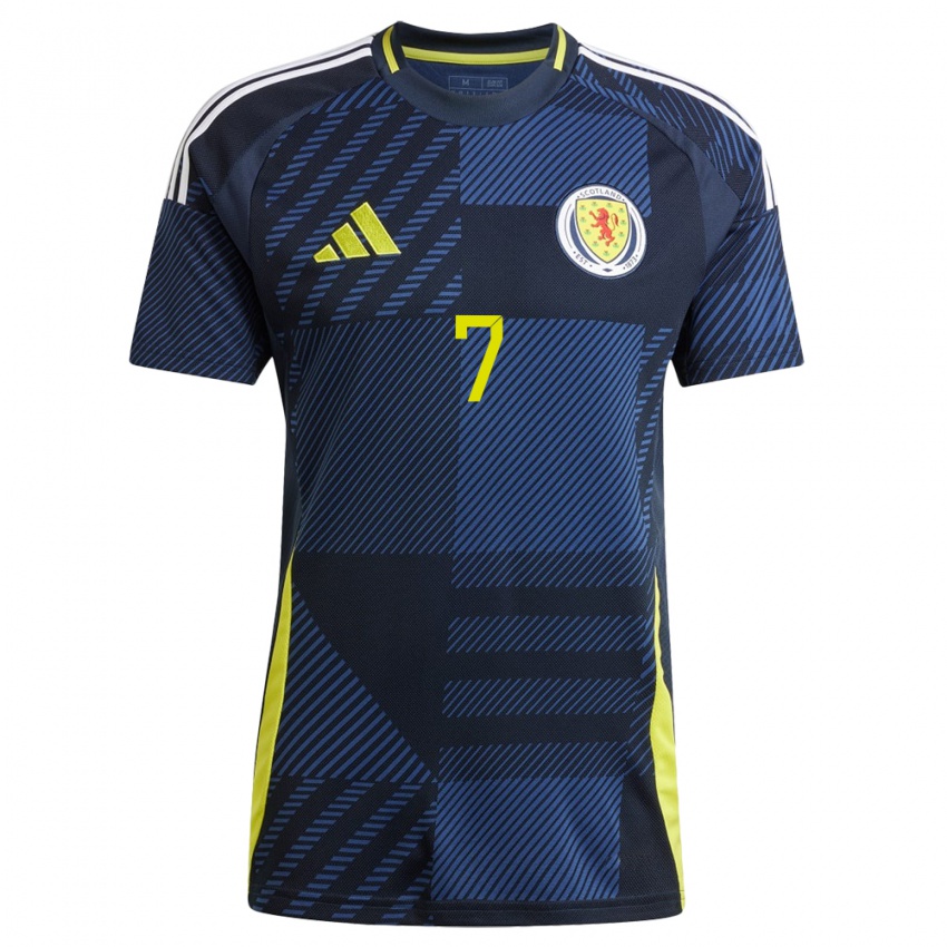 Uomo Maglia Scotland Fiona Brown #7 Blu Scuro Kit Gara Home 24-26 Maglietta