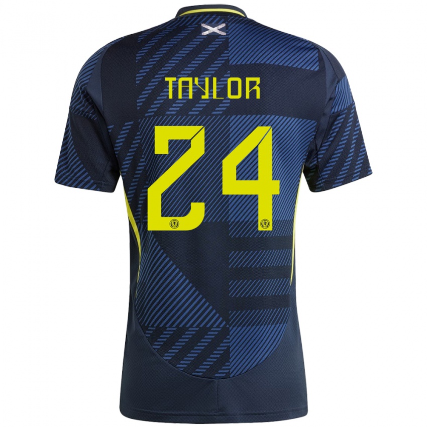 Uomo Maglia Scotland Greg Taylor #24 Blu Scuro Kit Gara Home 24-26 Maglietta