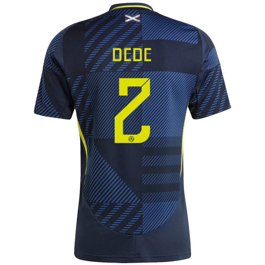 Uomo Maglia Scotland Josh Dede #2 Blu Scuro Kit Gara Home 24-26 Maglietta