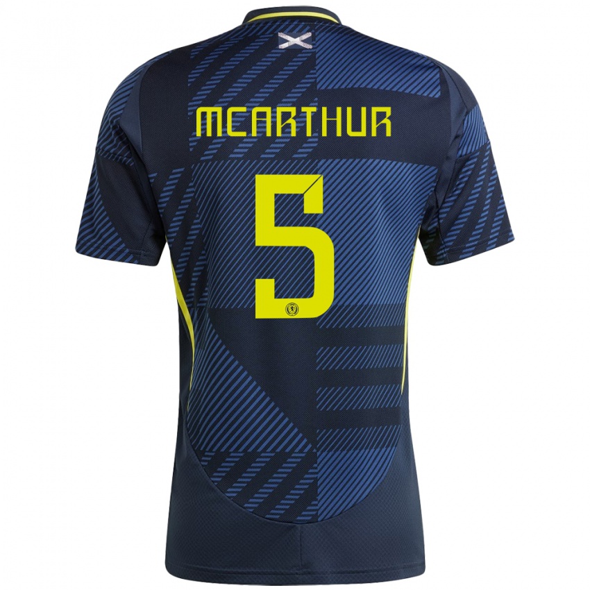 Uomo Maglia Scotland Charlie Mcarthur #5 Blu Scuro Kit Gara Home 24-26 Maglietta