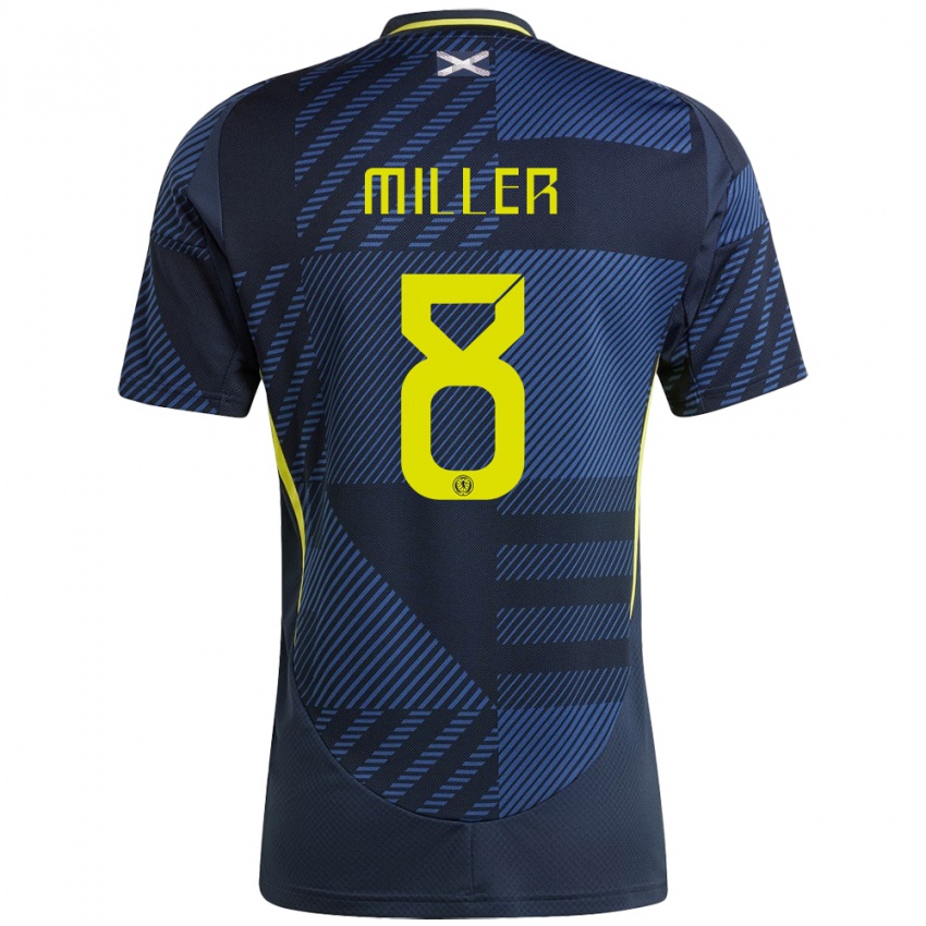 Uomo Maglia Scotland Lennon Miller #8 Blu Scuro Kit Gara Home 24-26 Maglietta