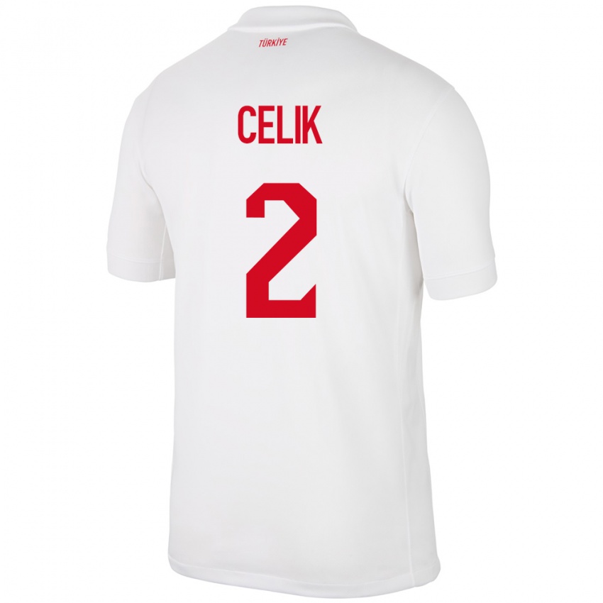 Uomo Maglia Turchia Zeki Çelik #2 Bianco Kit Gara Home 24-26 Maglietta