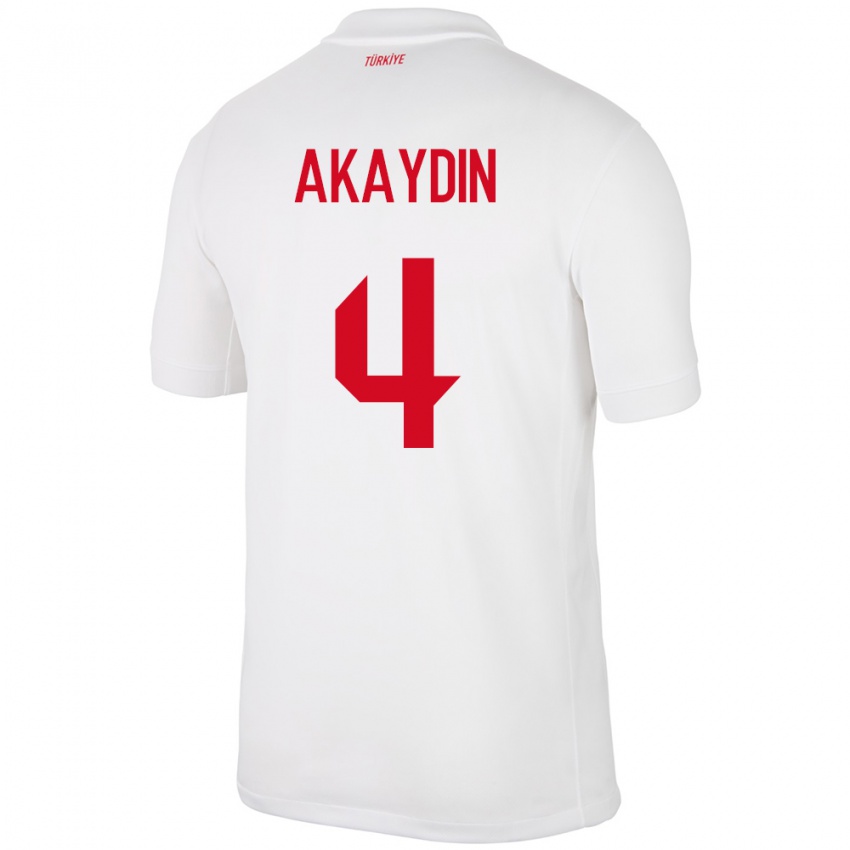 Uomo Maglia Turchia Samet Akaydin #4 Bianco Kit Gara Home 24-26 Maglietta