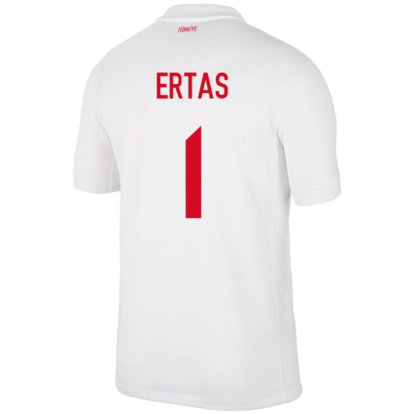 Uomo Maglia Turchia Deniz Ertaş #1 Bianco Kit Gara Home 24-26 Maglietta