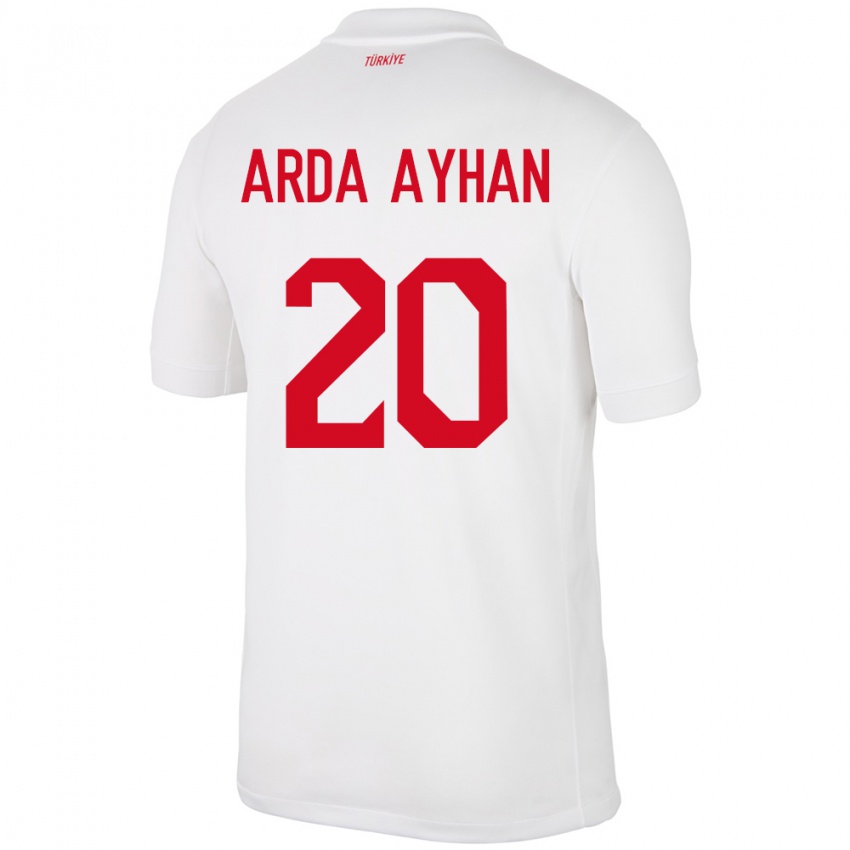 Uomo Maglia Turchia Murat Arda Ayhan #20 Bianco Kit Gara Home 24-26 Maglietta