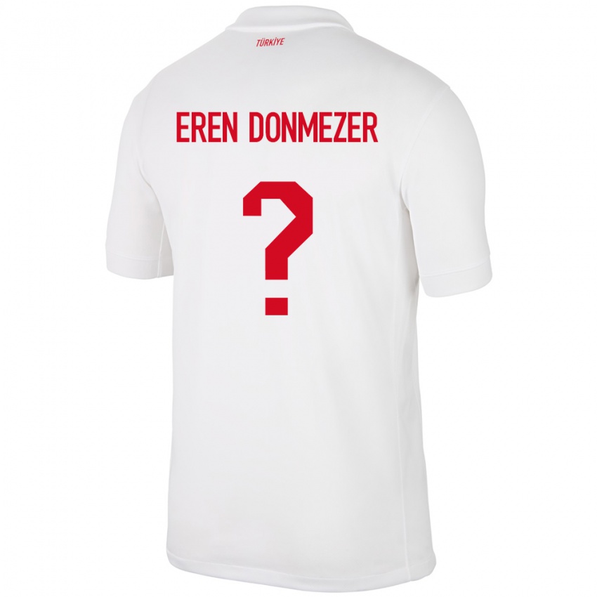 Uomo Maglia Turchia Deniz Eren Dönmezer #0 Bianco Kit Gara Home 24-26 Maglietta