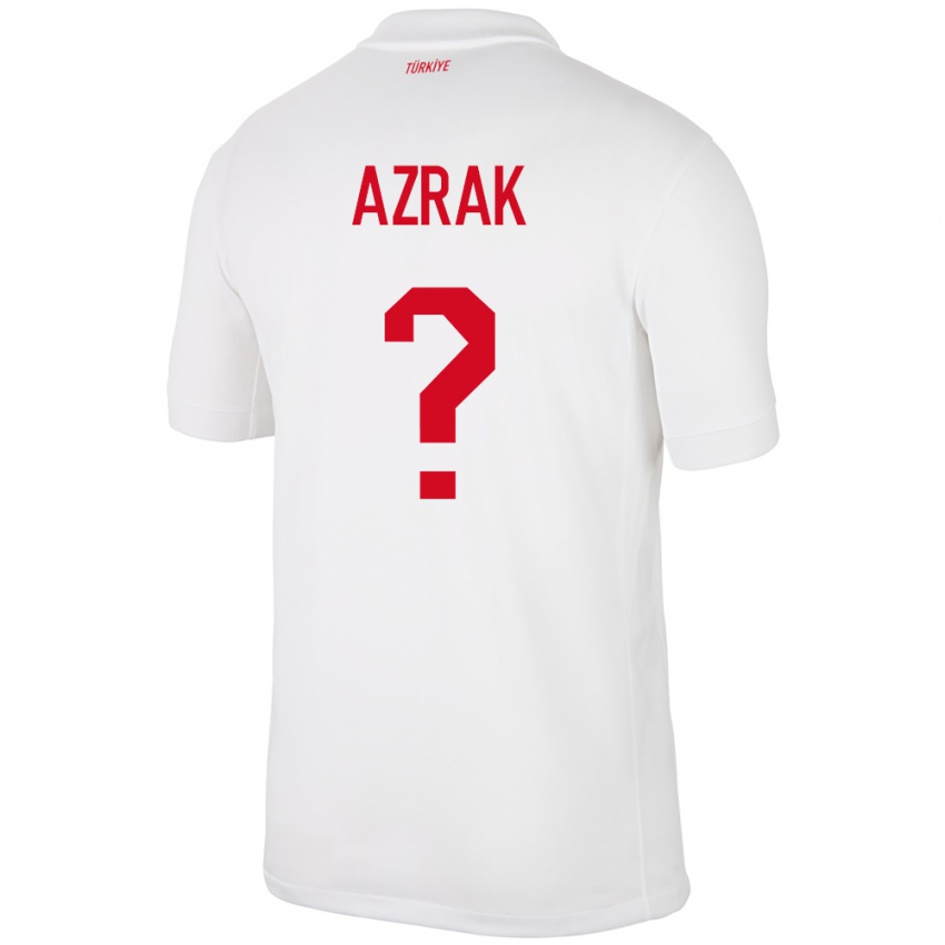 Uomo Maglia Turchia Yunus Azrak #0 Bianco Kit Gara Home 24-26 Maglietta