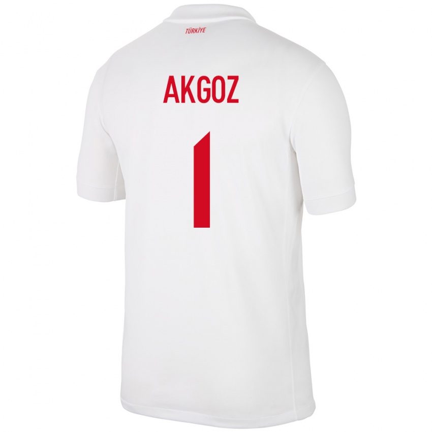 Uomo Maglia Turchia Selda Akgöz #1 Bianco Kit Gara Home 24-26 Maglietta