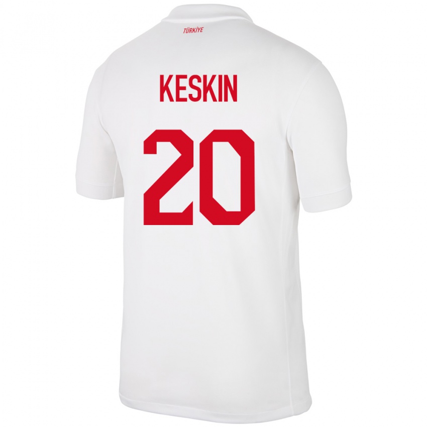 Uomo Maglia Turchia Elif Keskin #20 Bianco Kit Gara Home 24-26 Maglietta