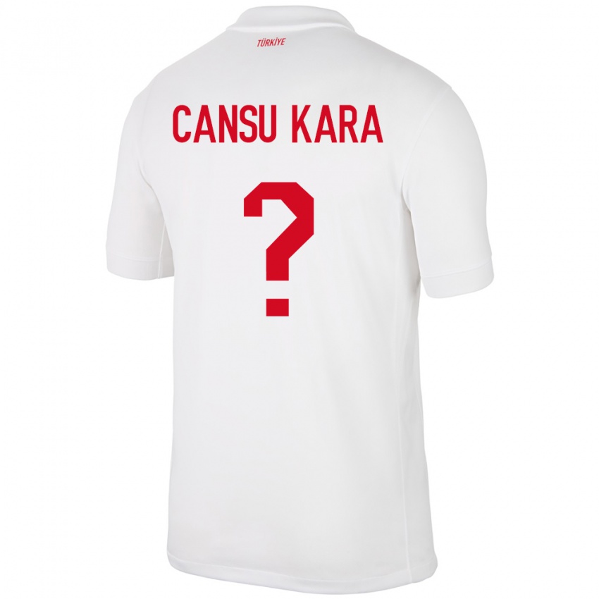 Uomo Maglia Turchia İlayda Cansu Kara #0 Bianco Kit Gara Home 24-26 Maglietta