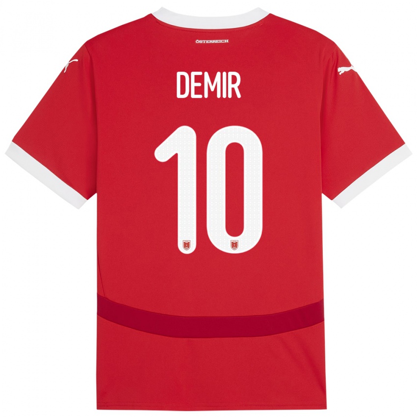 Uomo Maglia Austria Yusuf Demir #10 Rosso Kit Gara Home 24-26 Maglietta