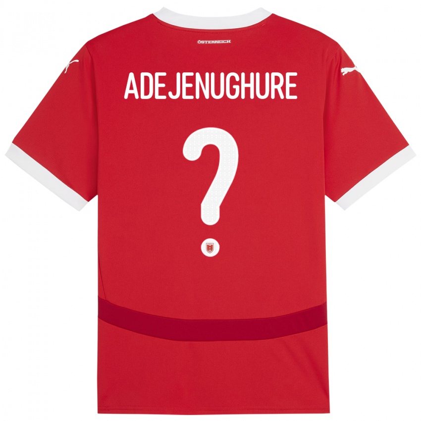 Uomo Maglia Austria Oghenetejiri Adejenughure #0 Rosso Kit Gara Home 24-26 Maglietta