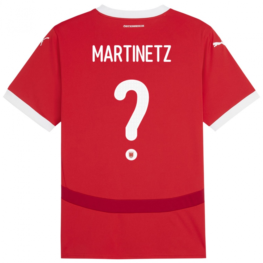 Uomo Maglia Austria Gregor Martinetz #0 Rosso Kit Gara Home 24-26 Maglietta