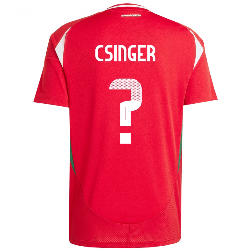 Uomo Maglia Ungheria Márk Csinger #0 Rosso Kit Gara Home 24-26 Maglietta