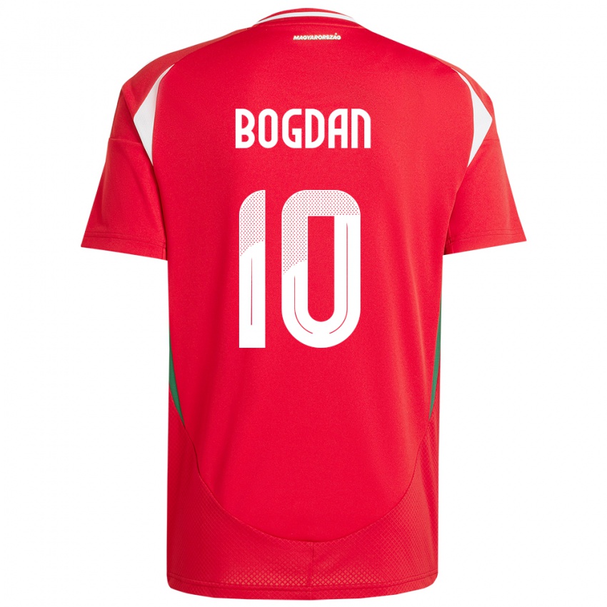 Uomo Maglia Ungheria Hunor Bogdán #10 Rosso Kit Gara Home 24-26 Maglietta