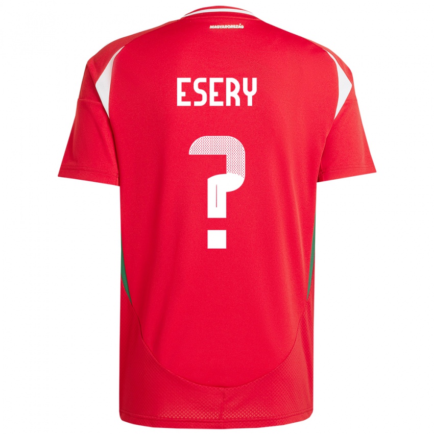 Uomo Maglia Ungheria Desmond Esery #0 Rosso Kit Gara Home 24-26 Maglietta