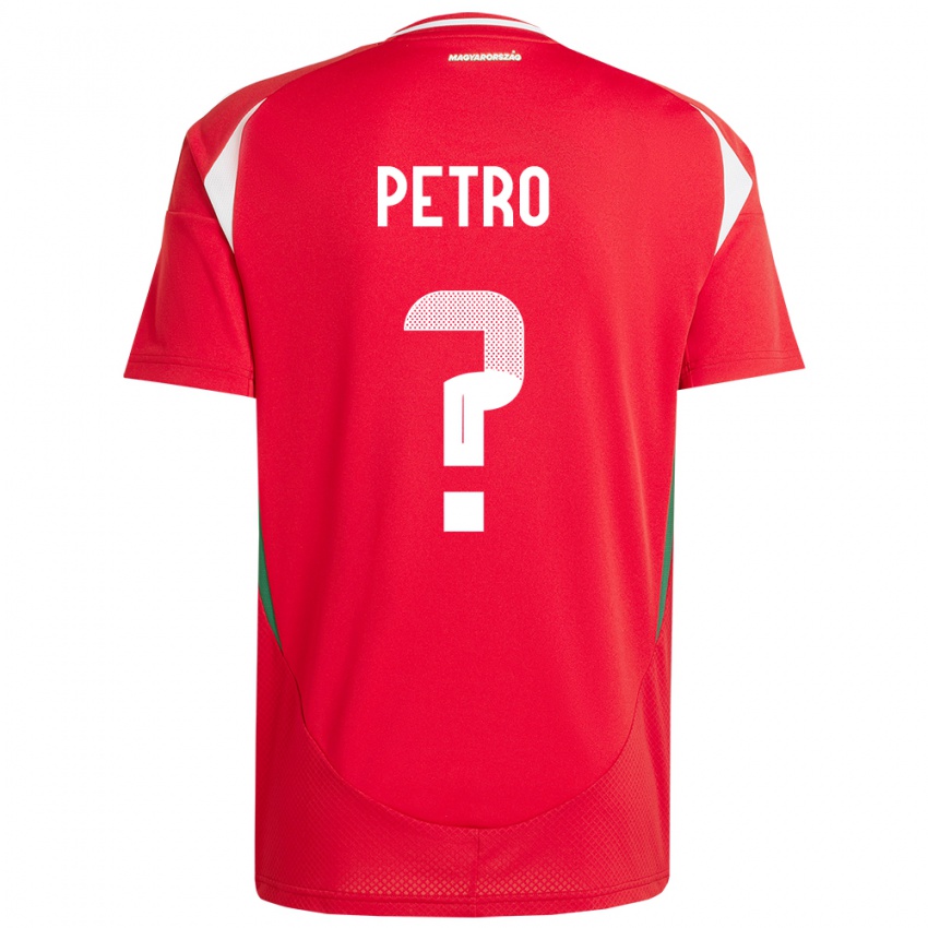 Uomo Maglia Ungheria Gergö Petró #0 Rosso Kit Gara Home 24-26 Maglietta