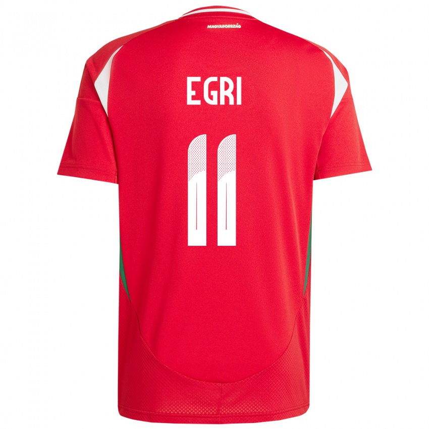 Uomo Maglia Ungheria Imre Egri #11 Rosso Kit Gara Home 24-26 Maglietta