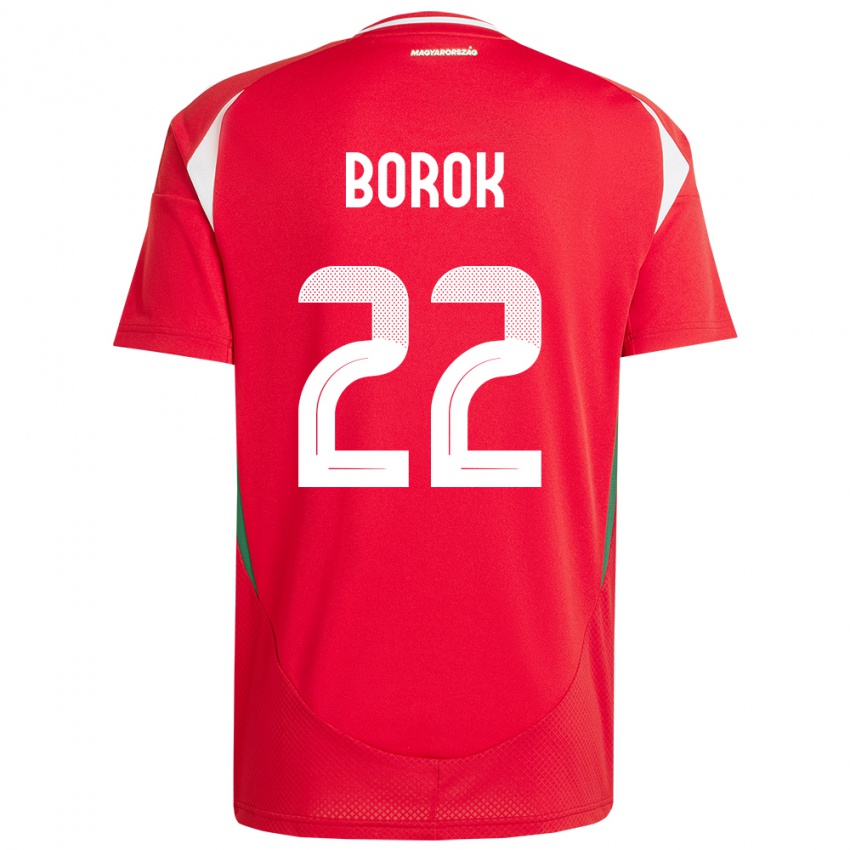 Uomo Maglia Ungheria Dorina Borók #22 Rosso Kit Gara Home 24-26 Maglietta