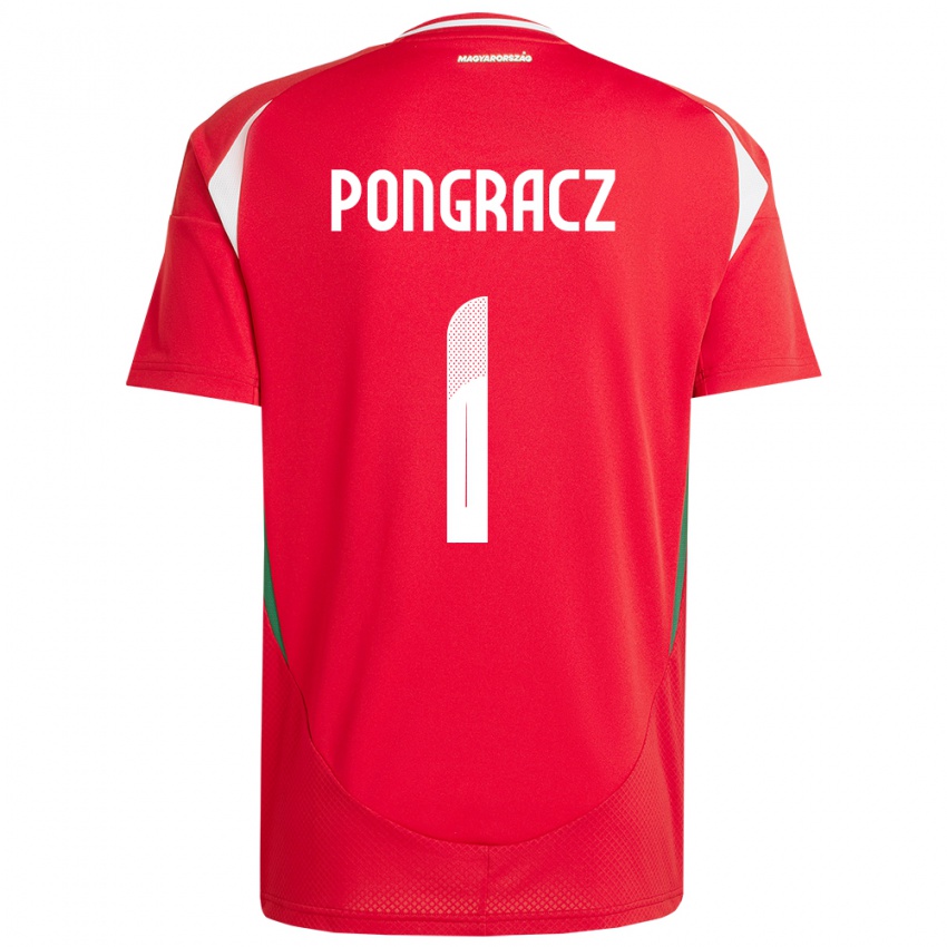 Uomo Maglia Ungheria Agness Pongracz #1 Rosso Kit Gara Home 24-26 Maglietta