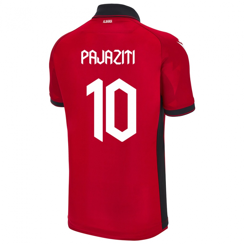 Uomo Maglia Albania Adrion Pajaziti #10 Rosso Kit Gara Home 24-26 Maglietta