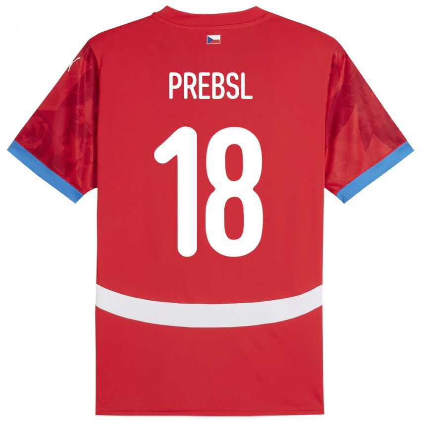 Uomo Maglia Cechia Filip Prebsl #18 Rosso Kit Gara Home 24-26 Maglietta