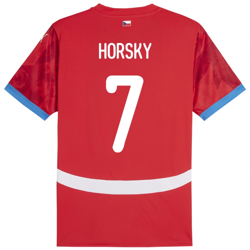 Uomo Maglia Cechia Filip Horsky #7 Rosso Kit Gara Home 24-26 Maglietta