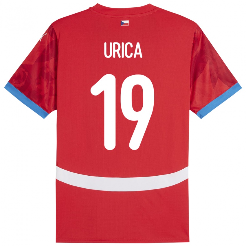 Uomo Maglia Cechia Filip Urica #19 Rosso Kit Gara Home 24-26 Maglietta