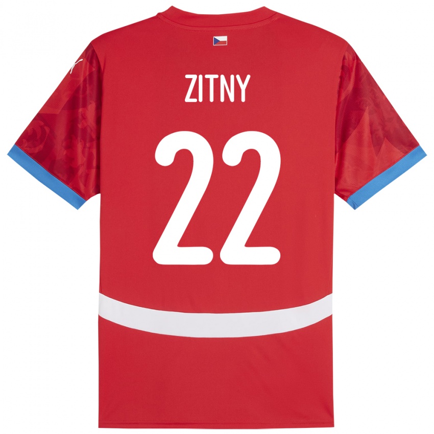 Uomo Maglia Cechia Matej Zitny #22 Rosso Kit Gara Home 24-26 Maglietta