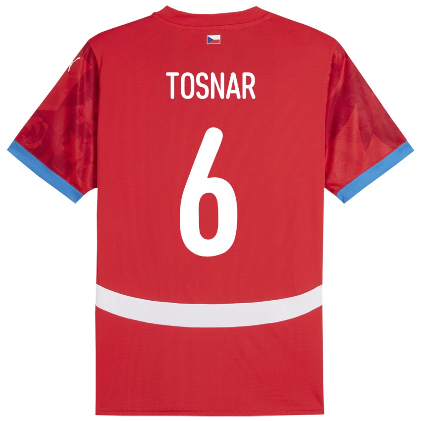 Uomo Maglia Cechia Jakub Tosnar #6 Rosso Kit Gara Home 24-26 Maglietta