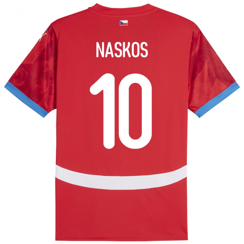 Uomo Maglia Cechia Marek Naskos #10 Rosso Kit Gara Home 24-26 Maglietta