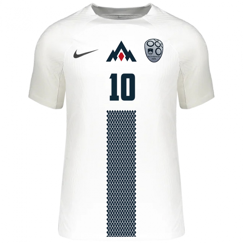 Uomo Maglia Slovenia Svit Seslar #10 Bianco Kit Gara Home 24-26 Maglietta