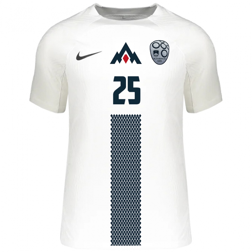 Uomo Maglia Slovenia Adrian Zeljkovic #25 Bianco Kit Gara Home 24-26 Maglietta