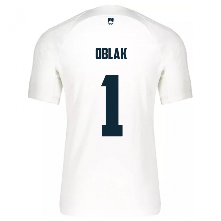 Uomo Maglia Slovenia Jan Oblak #1 Bianco Kit Gara Home 24-26 Maglietta